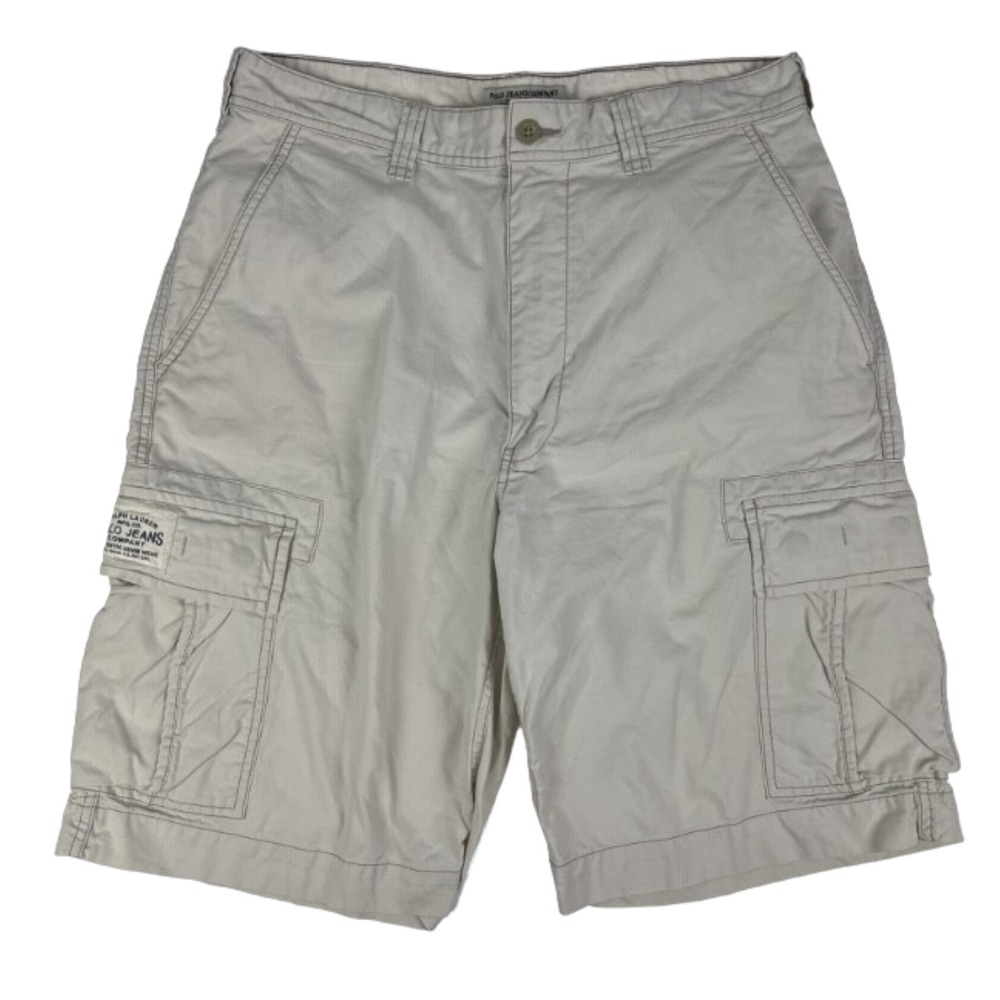 VTG Polo‎ Jeans Company Beige Authentic Military Trousers Cotton Shorts Mens 34